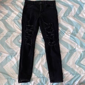 American Eagle High Rise Distressed Skinny Jeans